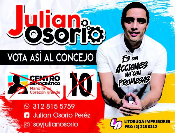 Julián Osorio va al Concejo de Buga con acciones, no con promesas Julián Osorio va al Concejo de Buga con acciones, no con promesas
