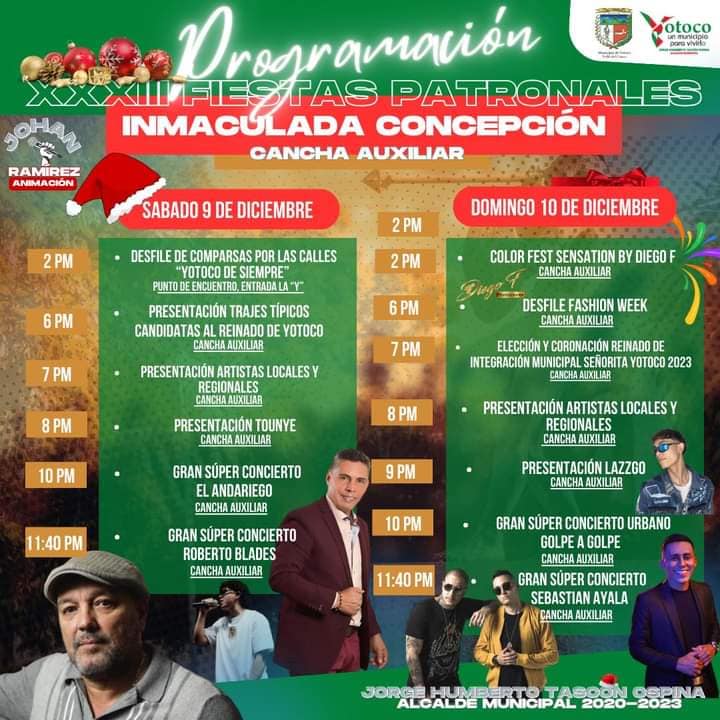 PROGRAMACIÓN OFICIAL DE LAS FIESTAS PATRONALES DE YOTOCO