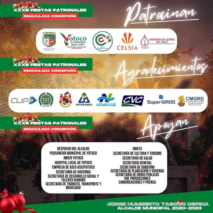 PROGRAMACIÓN OFICIAL DE LAS FIESTAS PATRONALES DE YOTOCO