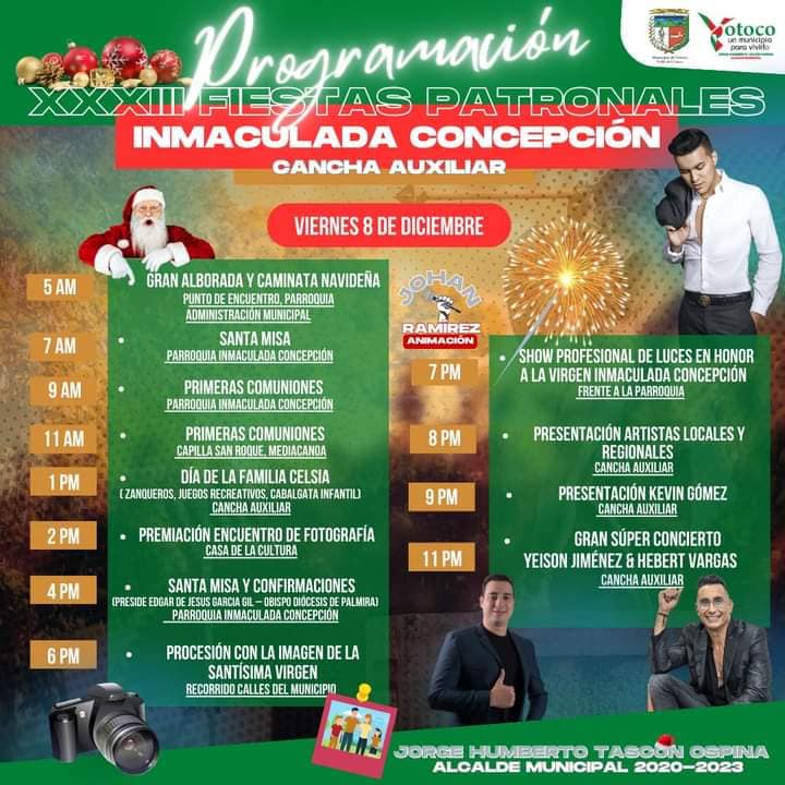 PROGRAMACIÓN OFICIAL DE LAS FIESTAS PATRONALES DE YOTOCO