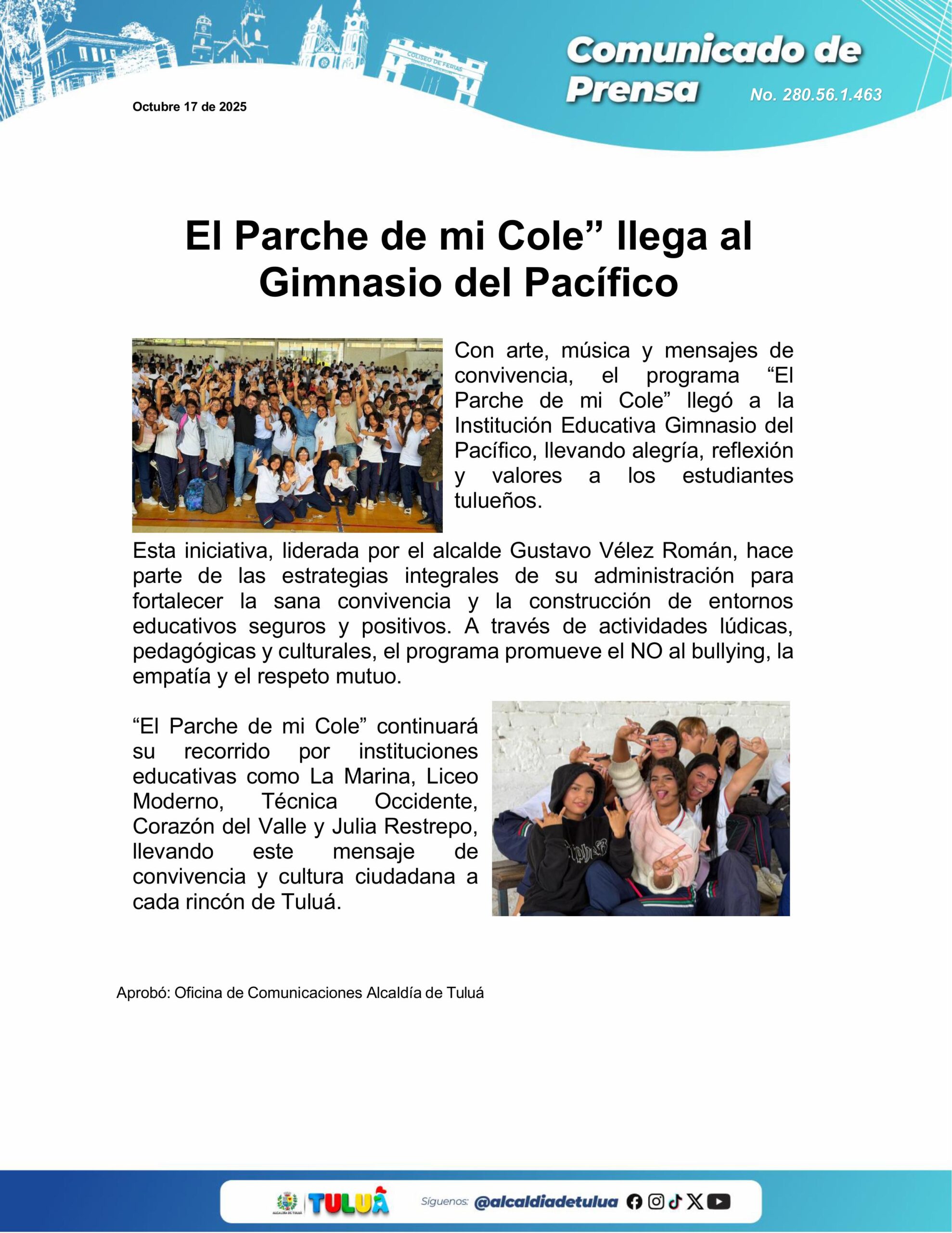 El Parche de mi Cole” llega al Gimnasio del Pacífico El Parche de mi Cole” llega al Gimnasio del Pacífico