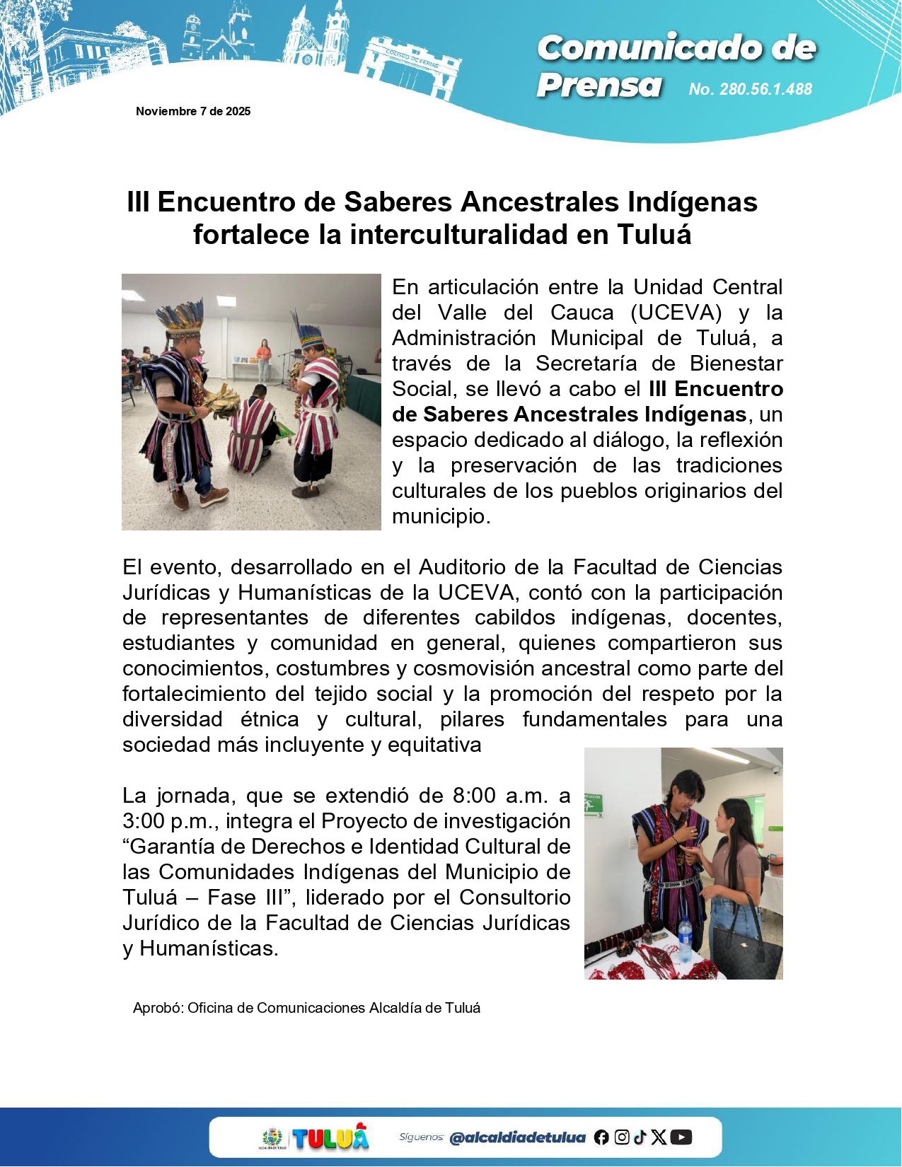 III Encuentro de Saberes Ancestrales Indígenas fortalece la interculturalidad en Tuluá