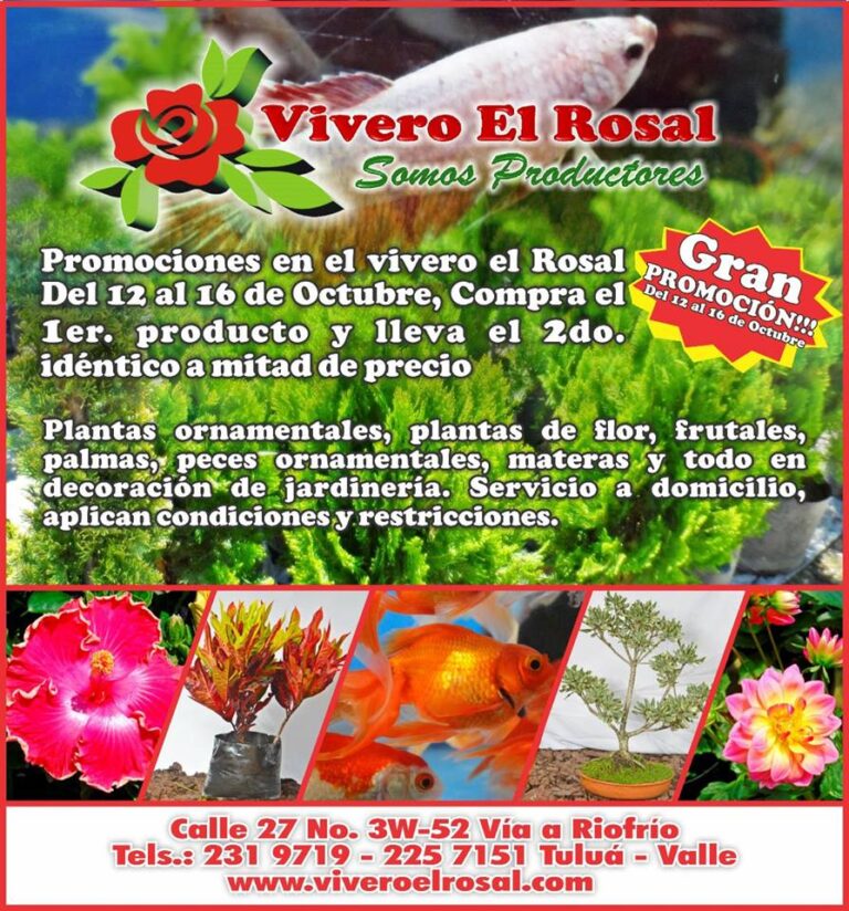 Vivero El Rosal Tuluá; de Promoción este fin de Semana