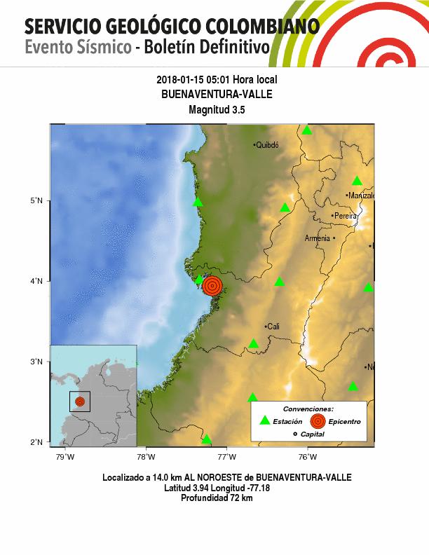 Temblor de tierra se registró en el puerto de Buenaventura Temblor de tierra se registró en el puerto de Buenaventura