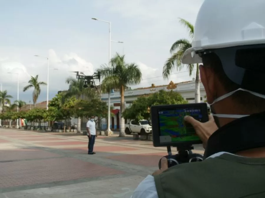 Buga ataca con drones al Coronavirus Buga ataca con drones al Coronavirus