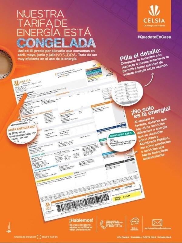 Celsia congela tarifas de energía celsia