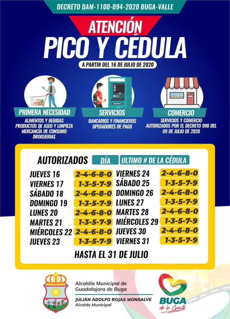 Pico y Cédula y Toque de Queda en Guadalajara de Buga Pico y cédula