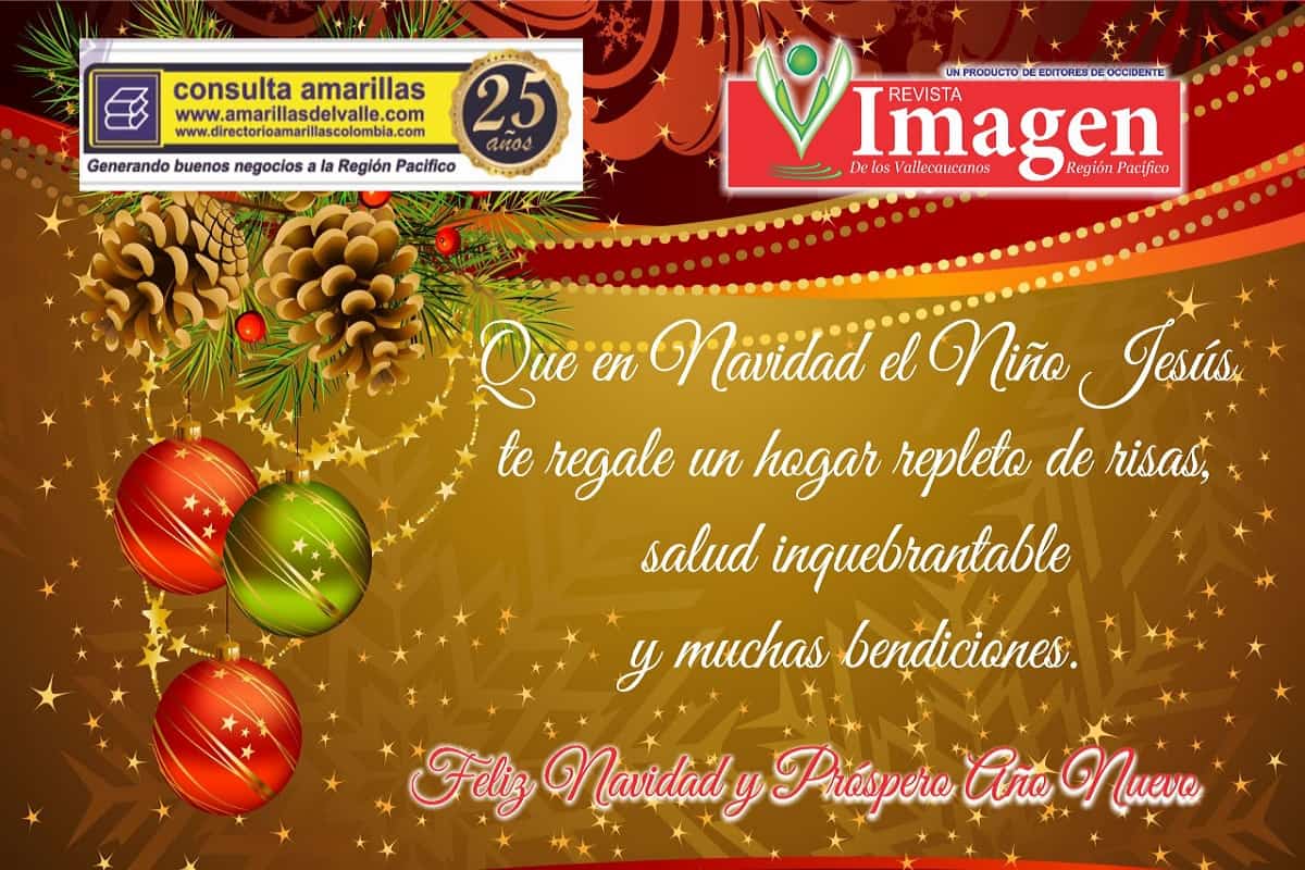 ¡Feliz Navidad! Les desea la familia de la Revista Imagen de Los Vallecaucanos Región Pacífico