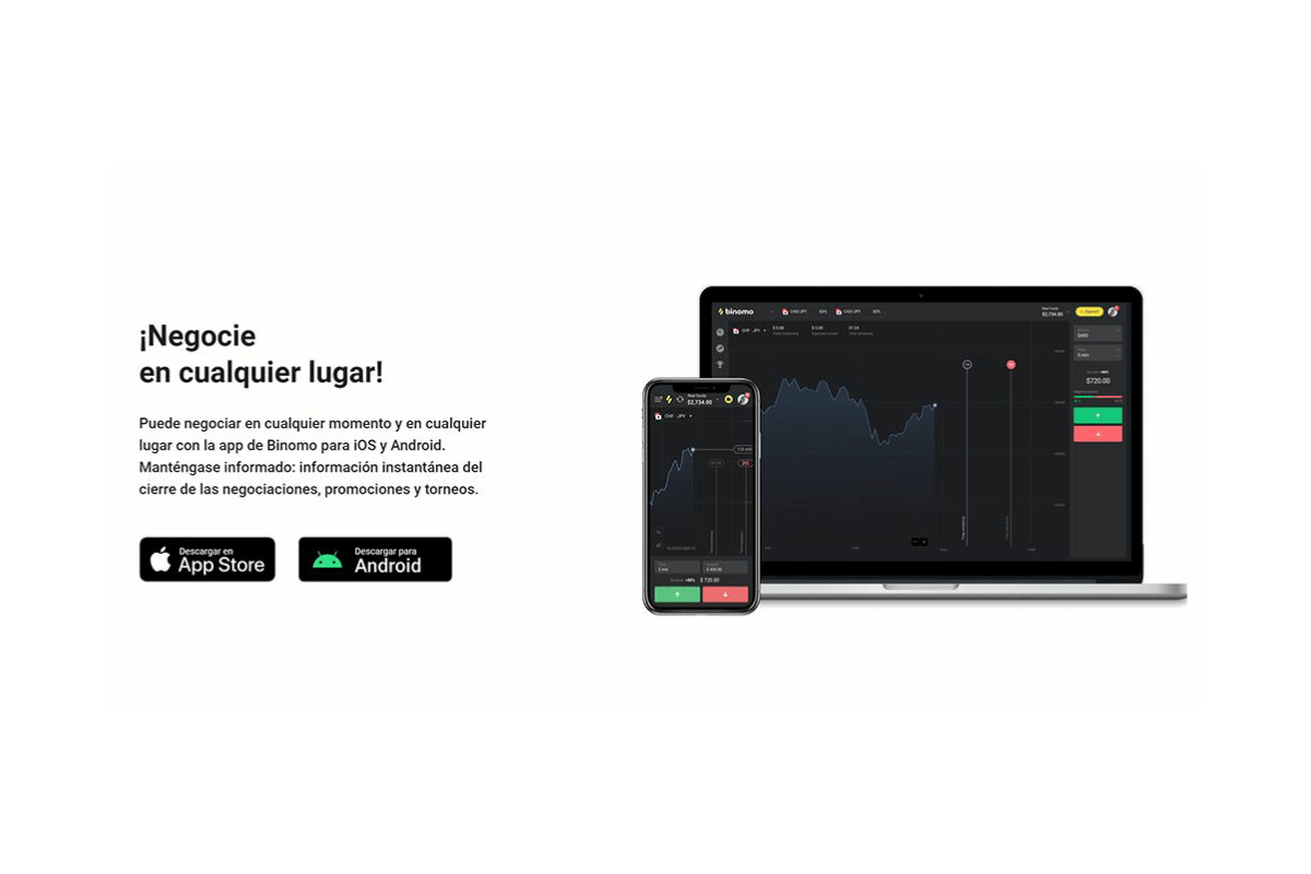 aplicación de trading binomo