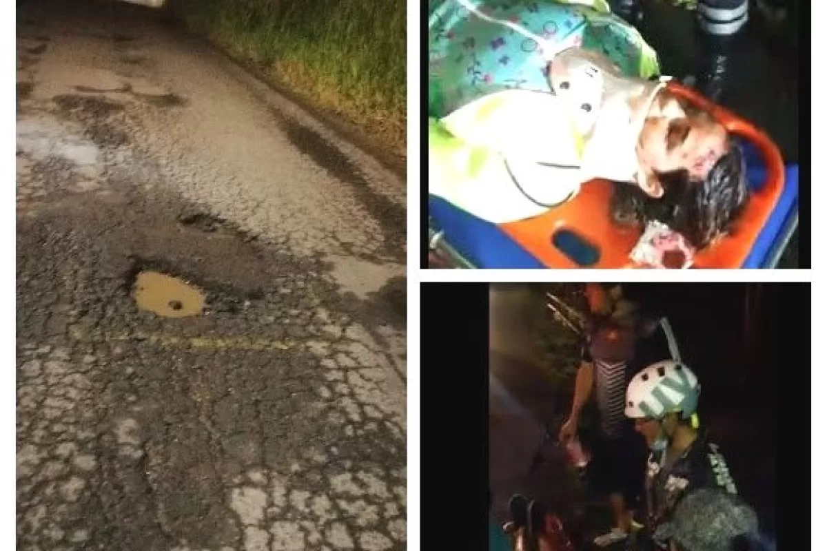 El mal estado de la vía y falta de iluminación, causante de accidentes