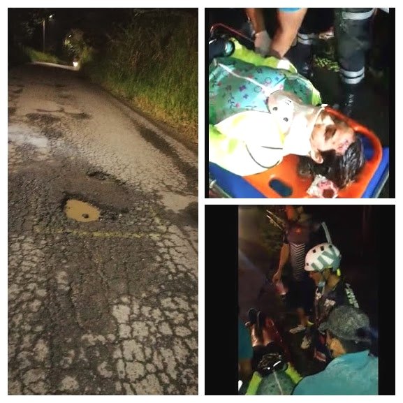 El mal estado de la vía y falta de iluminación, causante de accidentes