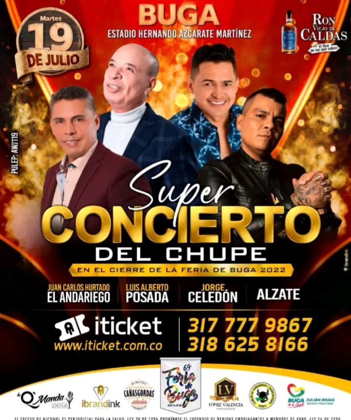 VIVE LA FERIA DE BUGA 2022, SUPER CONCIERTO DEL CHUPE VIVE LA FERIA DE BUGA 2022, SUPER CONCIERTO DEL CHUPE
