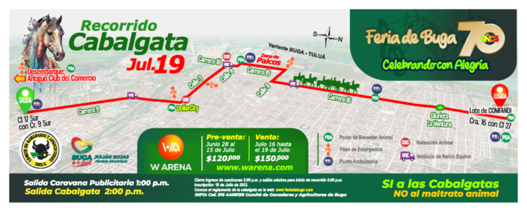 RECORRIDO DE LA CABALGATA EN LA FERIA DE BUGA 2023 RECORRIDO DE LA CABALGATA EN LA FERIA DE BUGA 2023