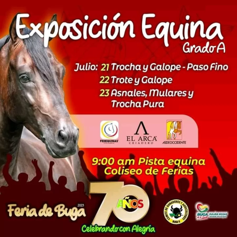 Esta es la programación de la Feria de Buga 2023 versión 70