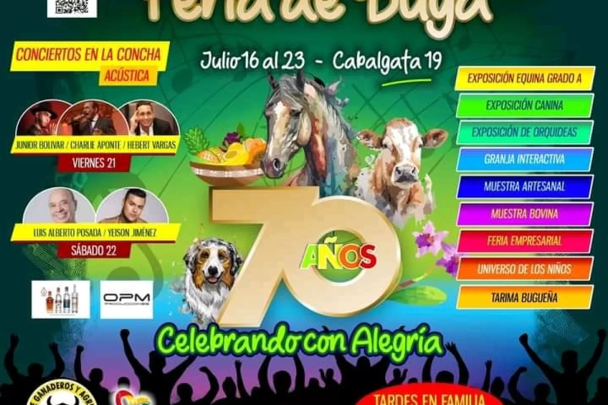 Esta es la programación de la Feria de Buga 2023 versión 70