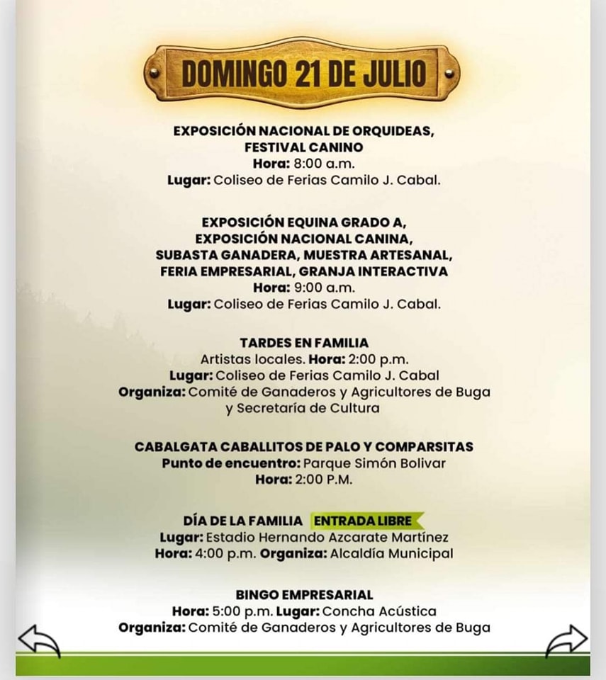 Programación de la Feria de Buga 2024 versión 71