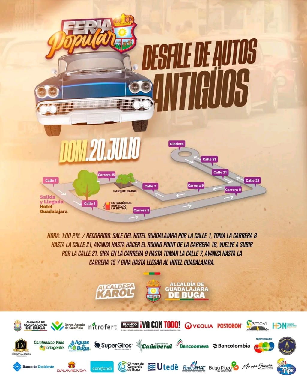 Desfile de Carros Antiguos Feria de Buga Versión 72