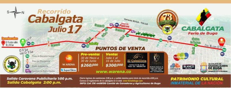 Recorrido Cabalgata Feria de Buga Recorrido Cabalgata Feria de Buga