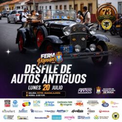 RECORRIDO OFICIAL: DESFILE DE AUTOS ANTIGUOS – FERIA 73 DE BUGA. HORA DE SALIDA 2 PM. Fecha lunes 20 de julio de 2026.