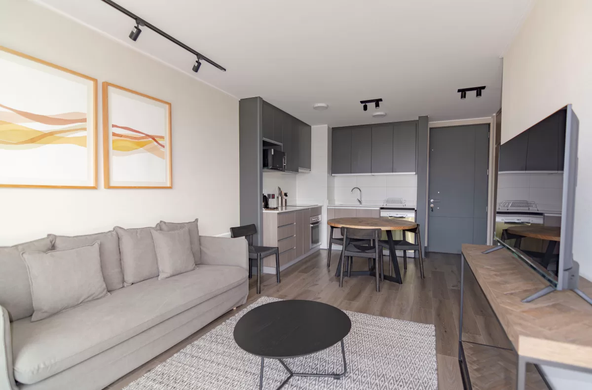 Sala de estar moderna y minimalista